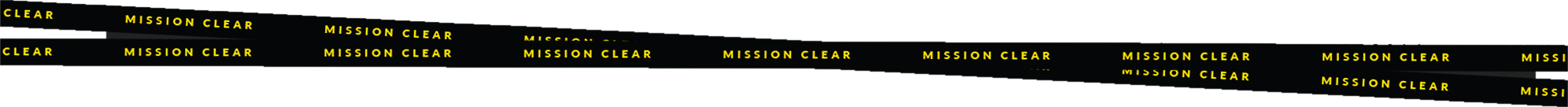重复显示 MISSION CLEAR 字样的警示胶带装饰