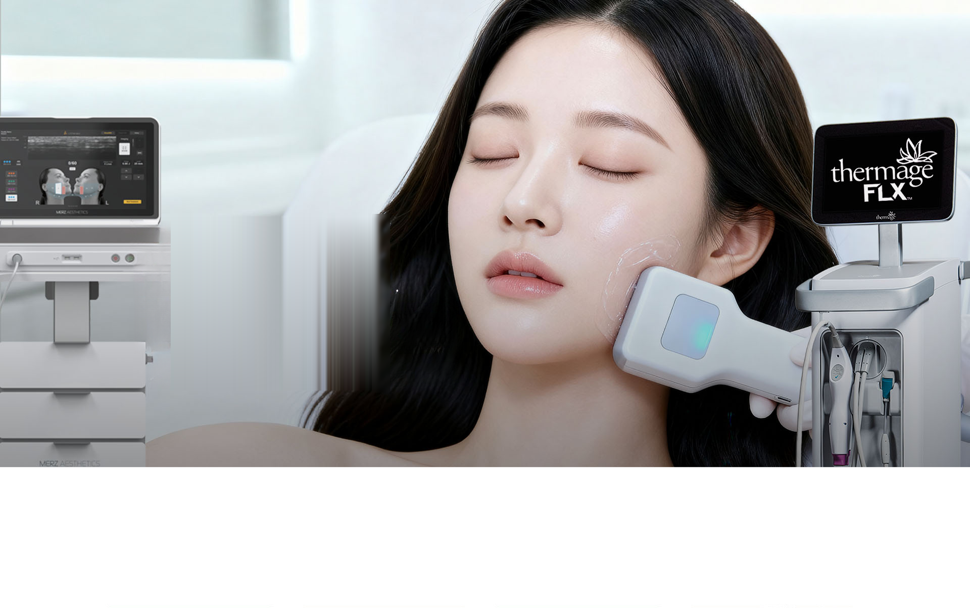 现代美学 尖端医疗设备 — 接受Thermage FLX治疗的模特